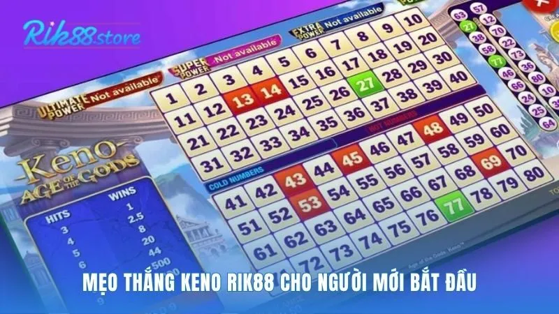 Mẹo thắng Keno Rik88 tập trung vào quản lý vốn và cược an toàn
